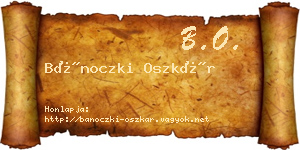 Bánoczki Oszkár névjegykártya